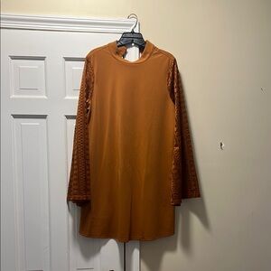 Elegant Brown Long Sleeve Dress